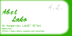 abel lako business card